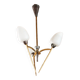 60s chandelier, brass and opaline