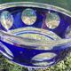 cobalt blue glass bowl with round lenses
