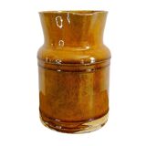 Pichet ancien en faïence française à glaçure orange