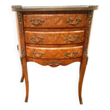 Louis XV style half-moon chest of drawers in marquetrya bottom of cubes XX century