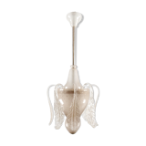 Tomaso Buzzi, Mid-century pink "bullicante" glass chandelier by Venini