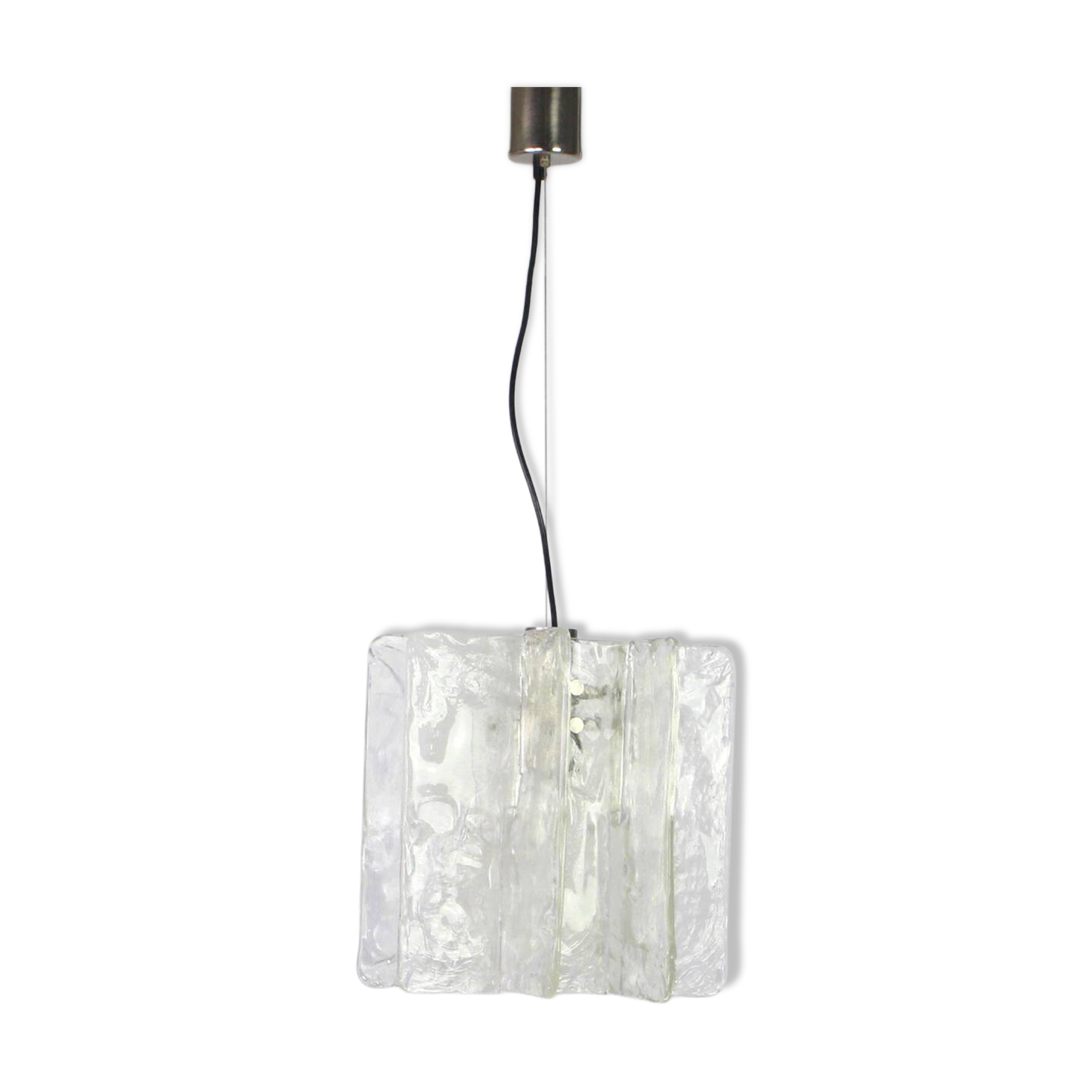 1 of 2 Murano glass chandeliers designed by Carlo Nason for Mazzega, 1970s.