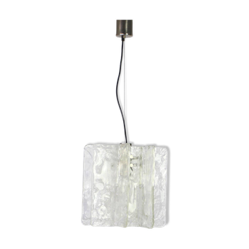 1 of 2 Murano glass chandeliers designed by Carlo Nason for Mazzega, 1970s.