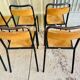 Rare suite de 8 chaises d’école stella