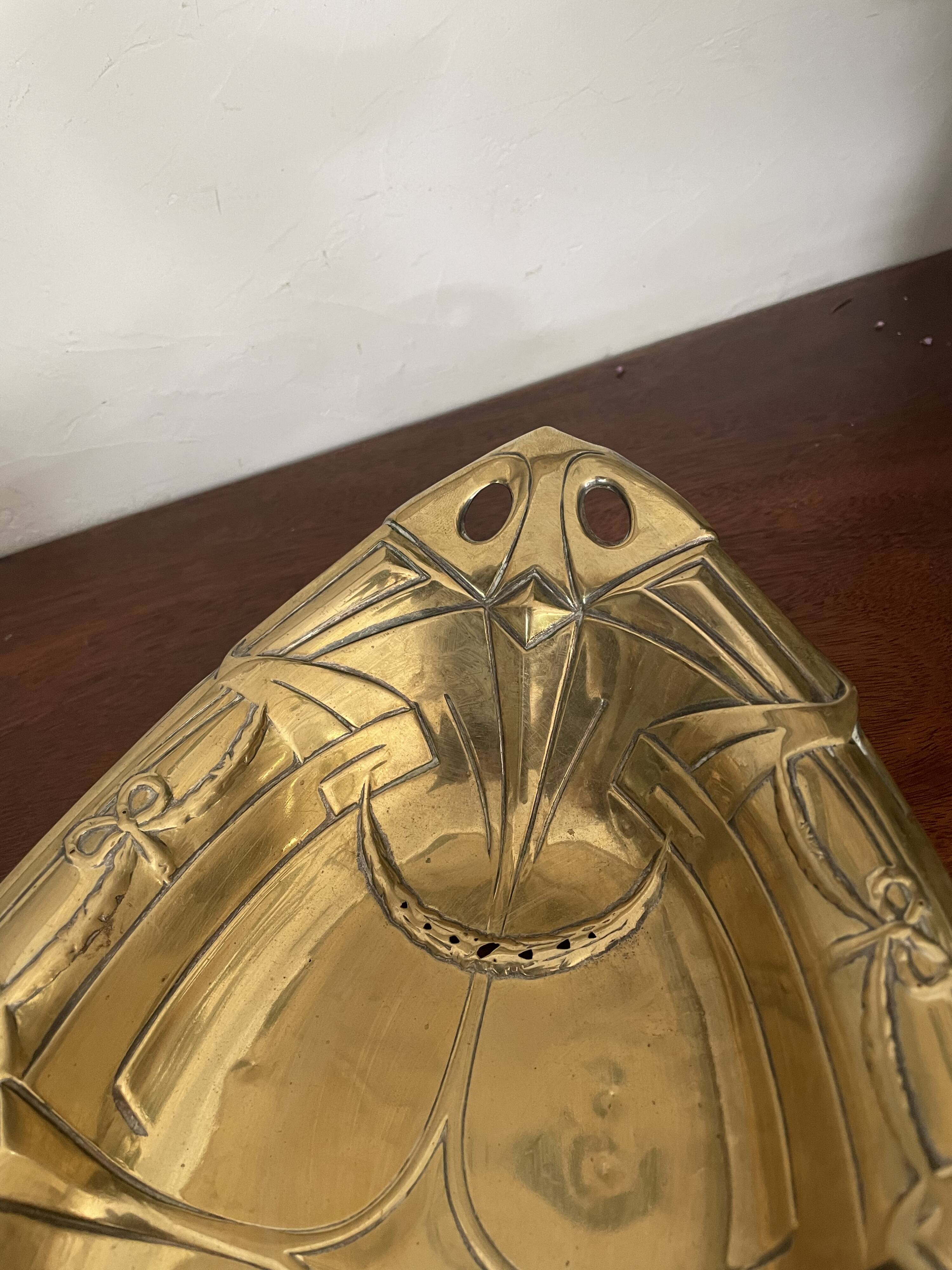 Art deco brass basket