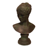 "Aphrodite" patinated stucco bust original sculpture signed LE CANN, French listed