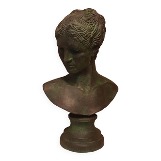 "Aphrodite" buste stuc patiné sculpture originale signée LE CANN, francais coté