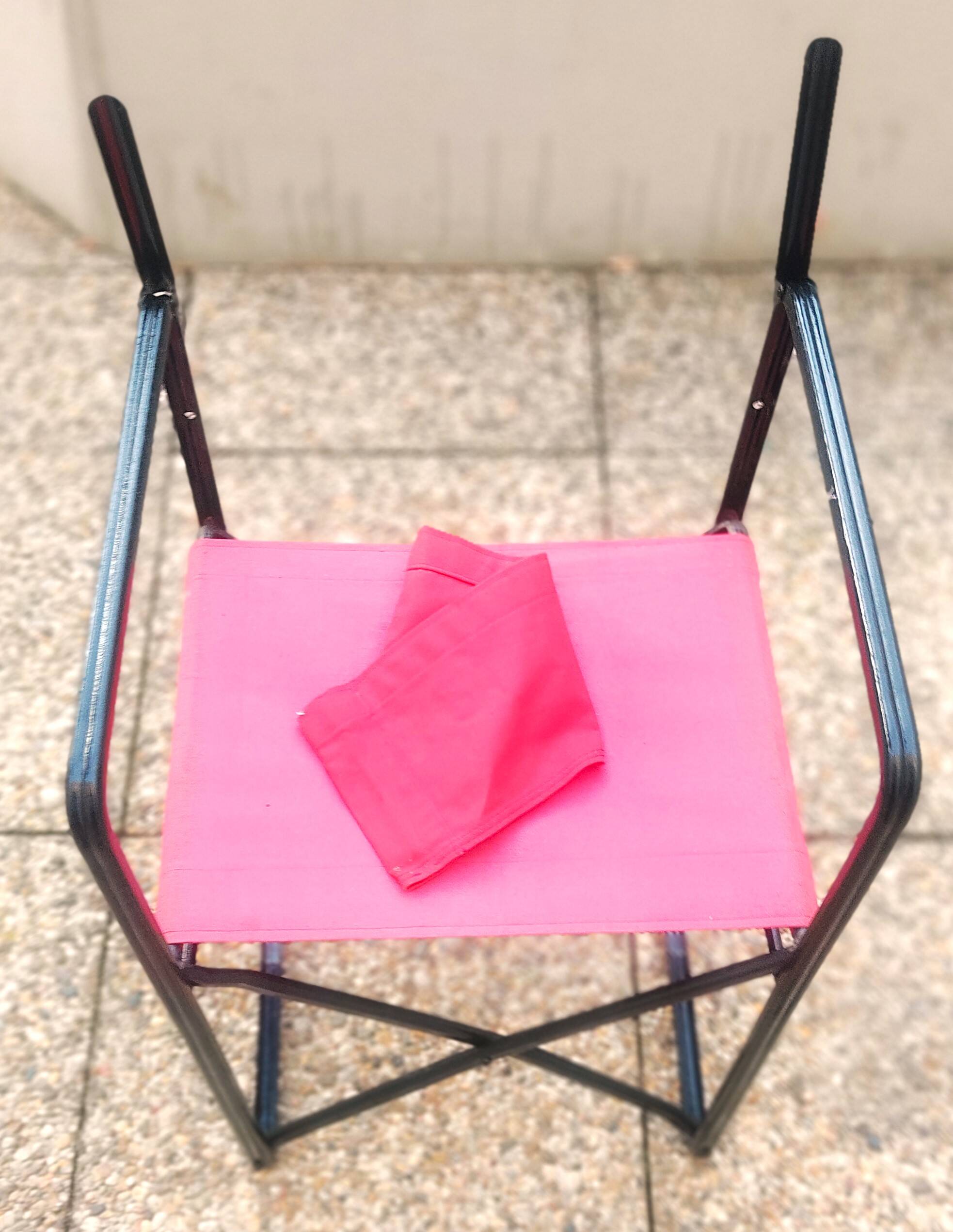 Pair of aluminum folding armchair and iron Director's armchair