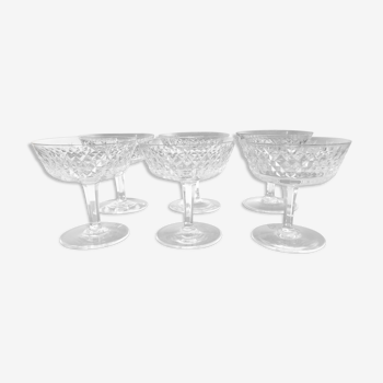 Lot de six verres waterford cristal champagne alana pattern glasses crystal cup