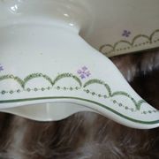 Antique sauce boat in Longwy ironstone.