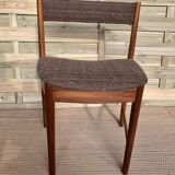 4 Scandinavian chairs made of teak and fabrics