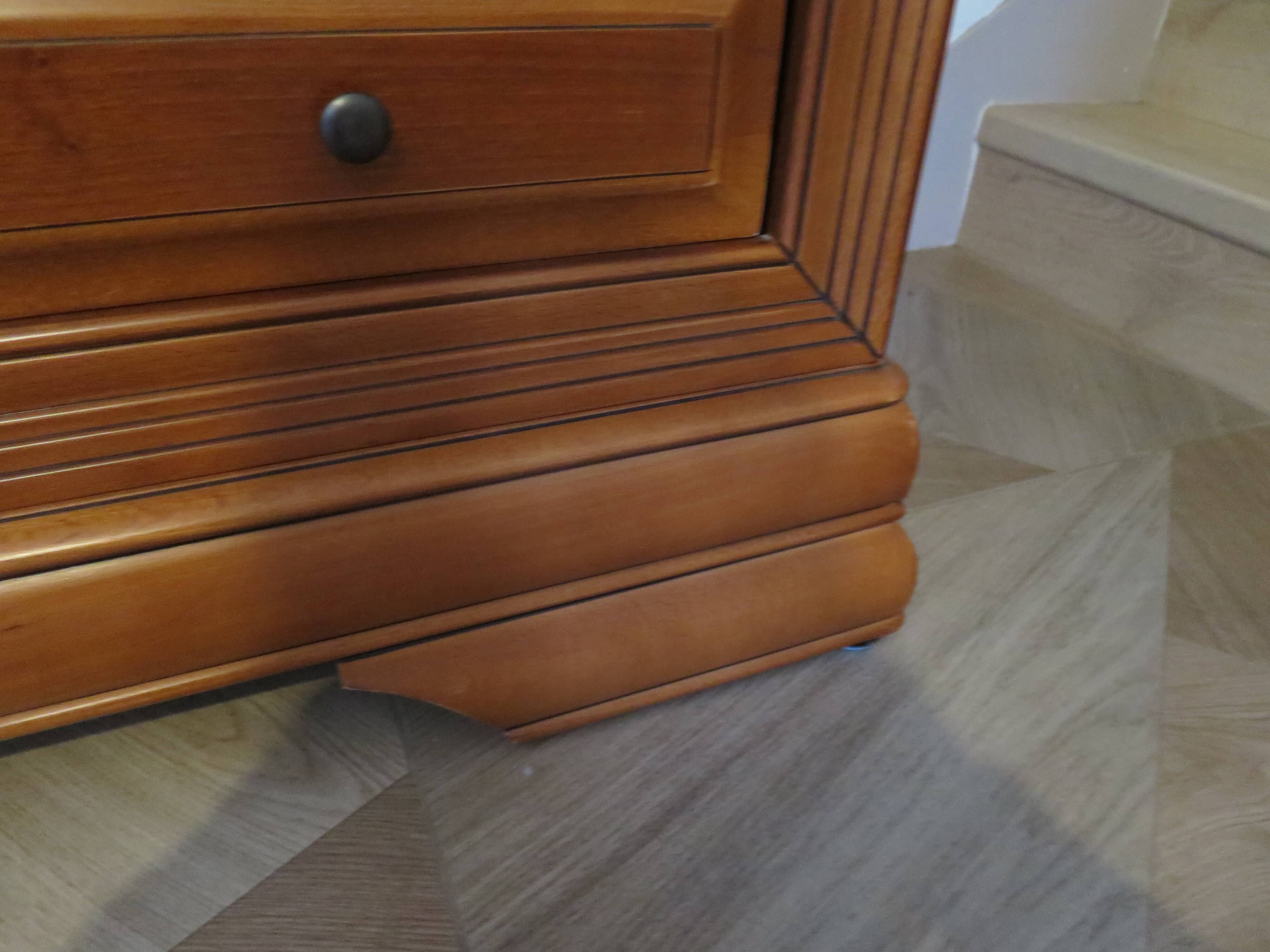 Chest of drawers in solid cherry wood with a curved top - Louis Philippe style - 4 drawers