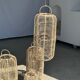 Large lantern-shaped rattan pendant lamp H50 D24