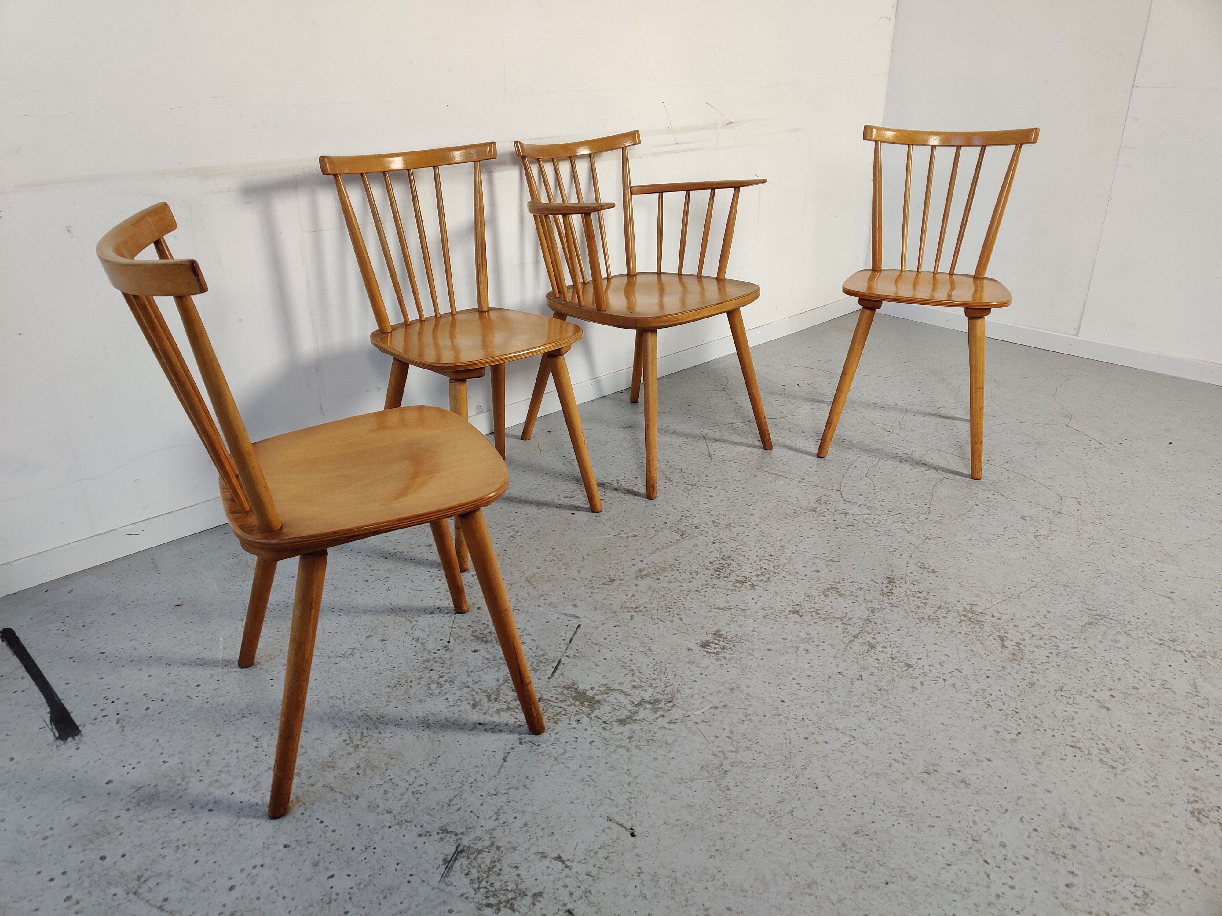 4 Vintage Scandinavian Hiller chairs, 60s