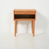 Scandinavian vintage bedside table with brass handle