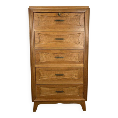Secrétaire, bureau, commode en chêne, années 50