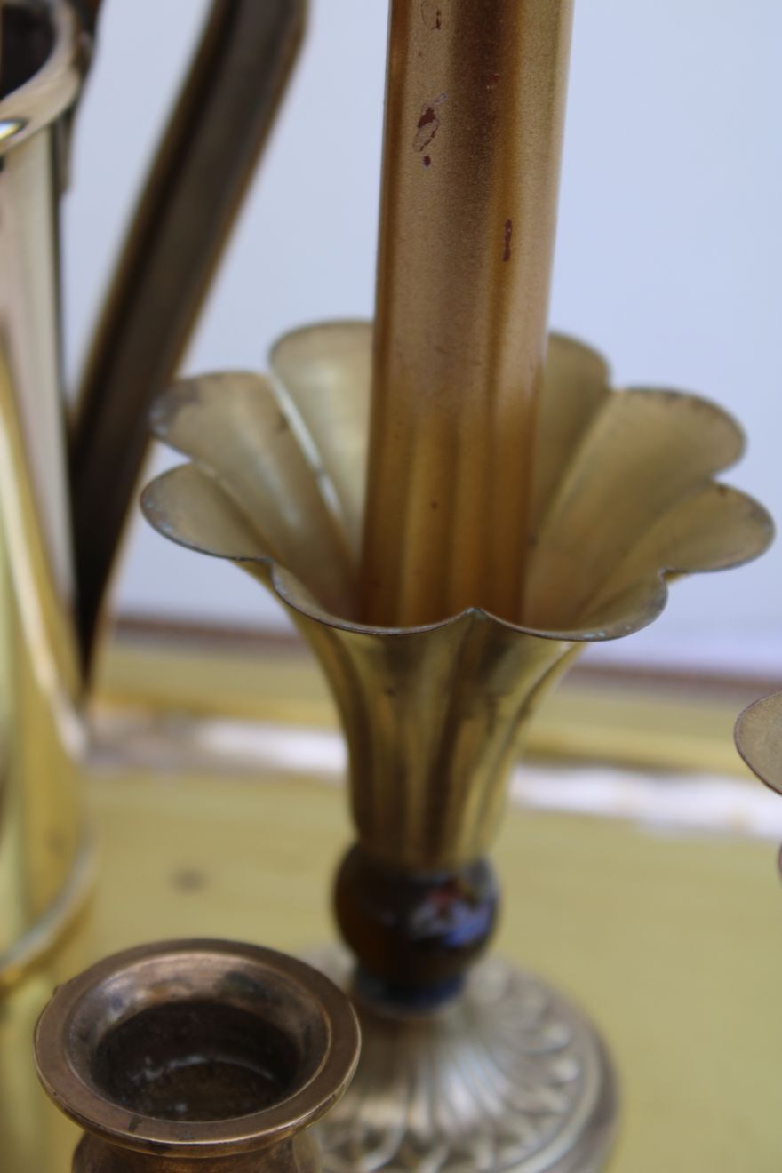 Pair of golden candle holders