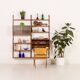 Scandinavian vintage shelving wall unit with a bureau and bar cabinet, Den