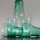 5 anciens verres vintage vert émeraude