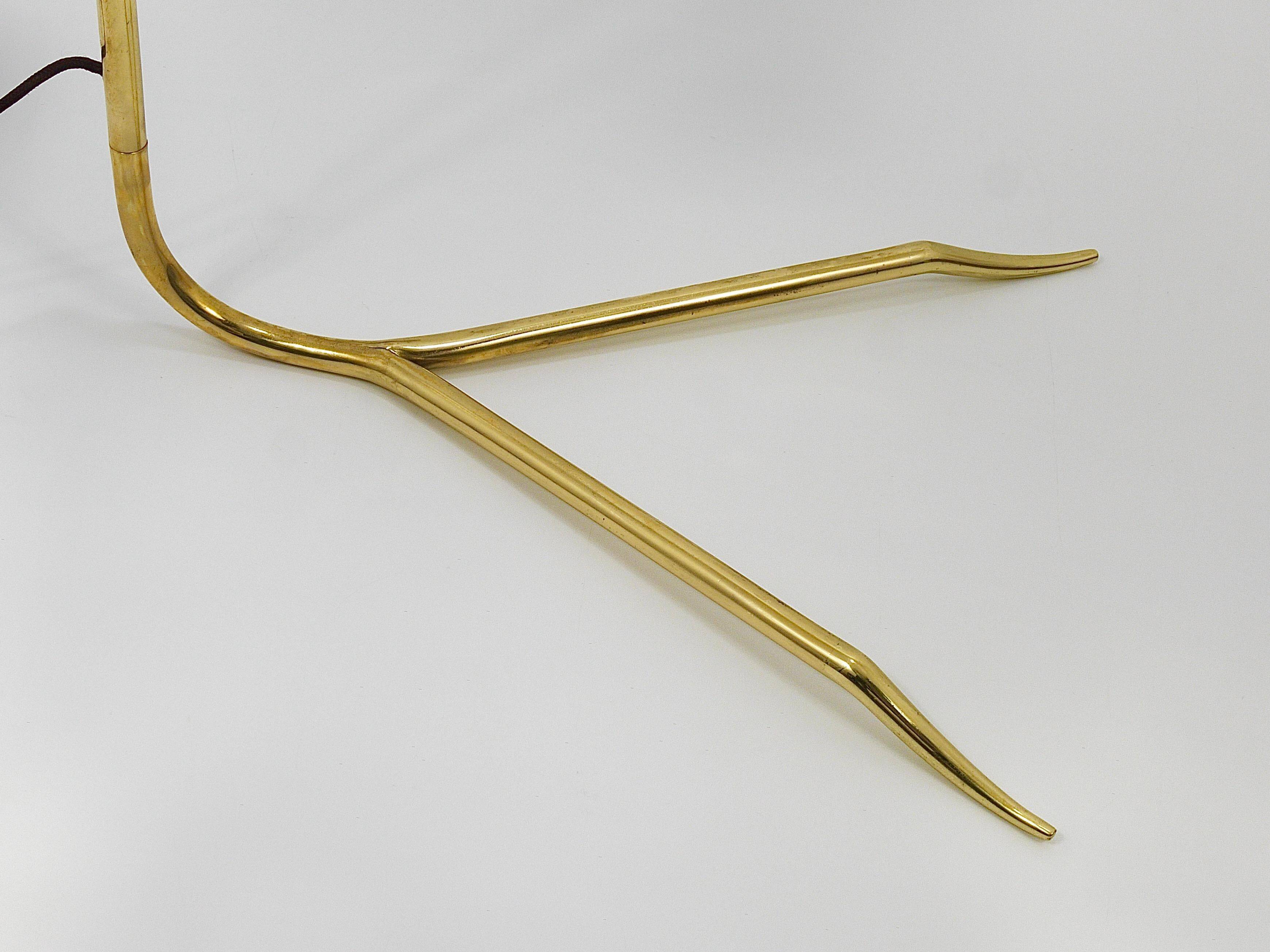 Brass floor lamp Sumatra Mid-Century Rupert Nikoll, Vienna, Austria, 1950s