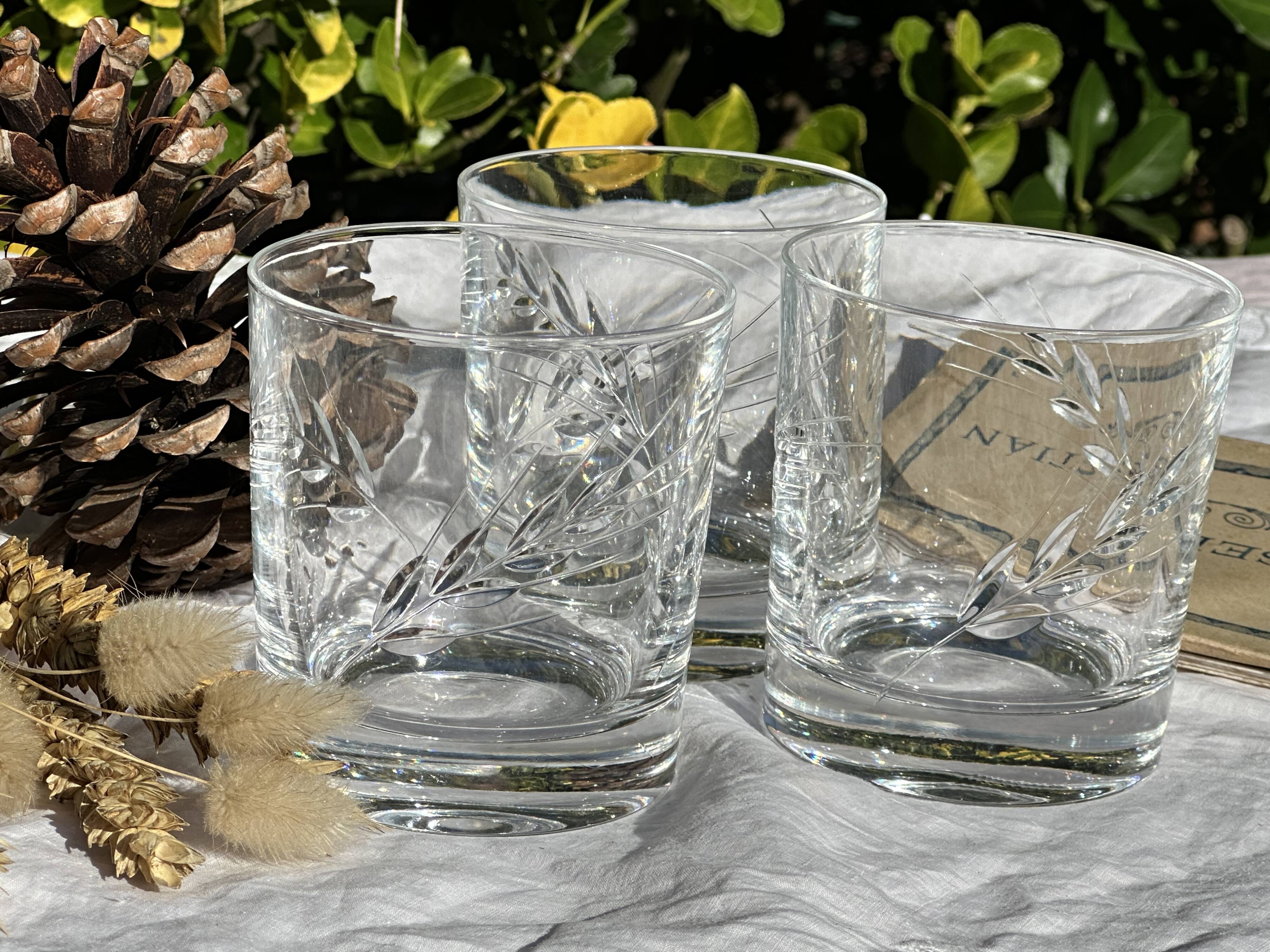 Set of Three 30cl Vintage Crystal Whisky Glasses // Epi Model // Art d