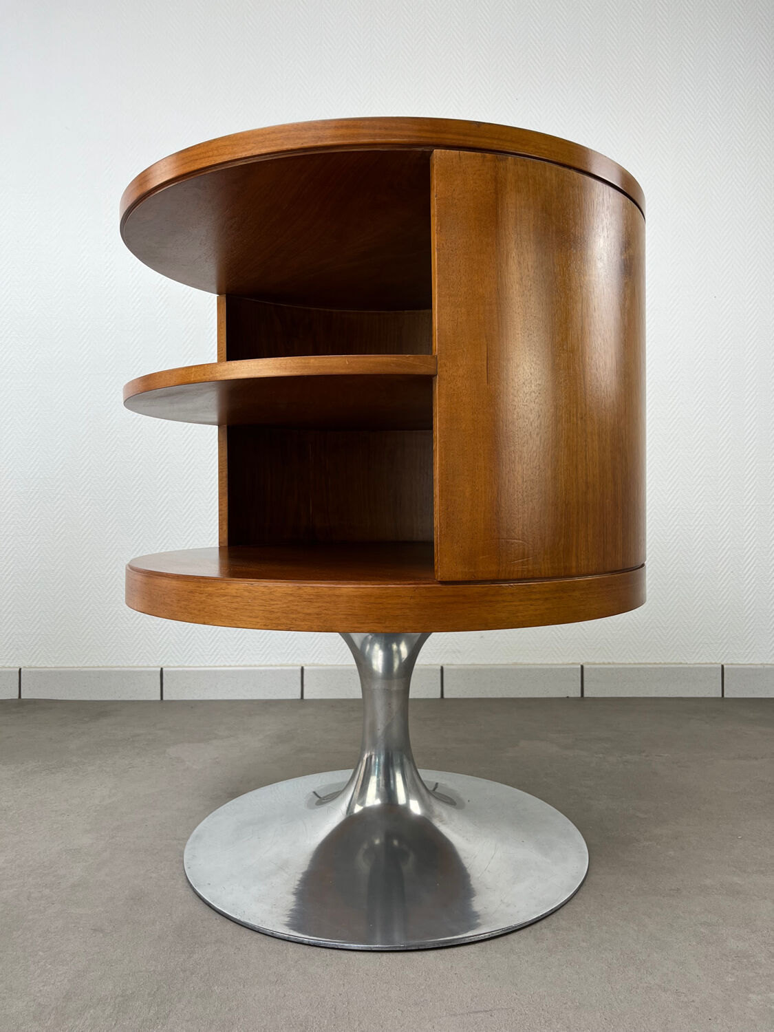 Arkana Maurice Burke, swivel side table with tulip base.
