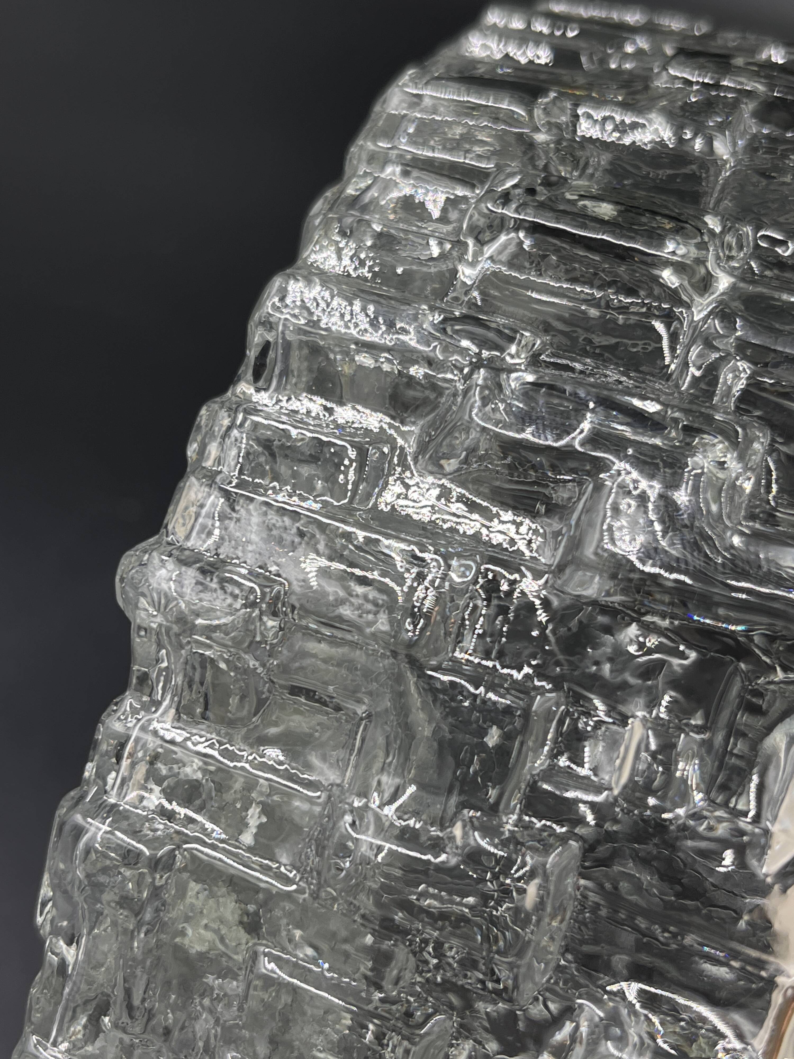 Molded glass ceiling light with relief