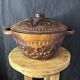 African Art - Madagascar - Vintage - Covered Pot - Carved Rosewood - 1950