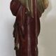 SACRED HEART of Jesus, polychrome plaster religious statue signed 19th century.