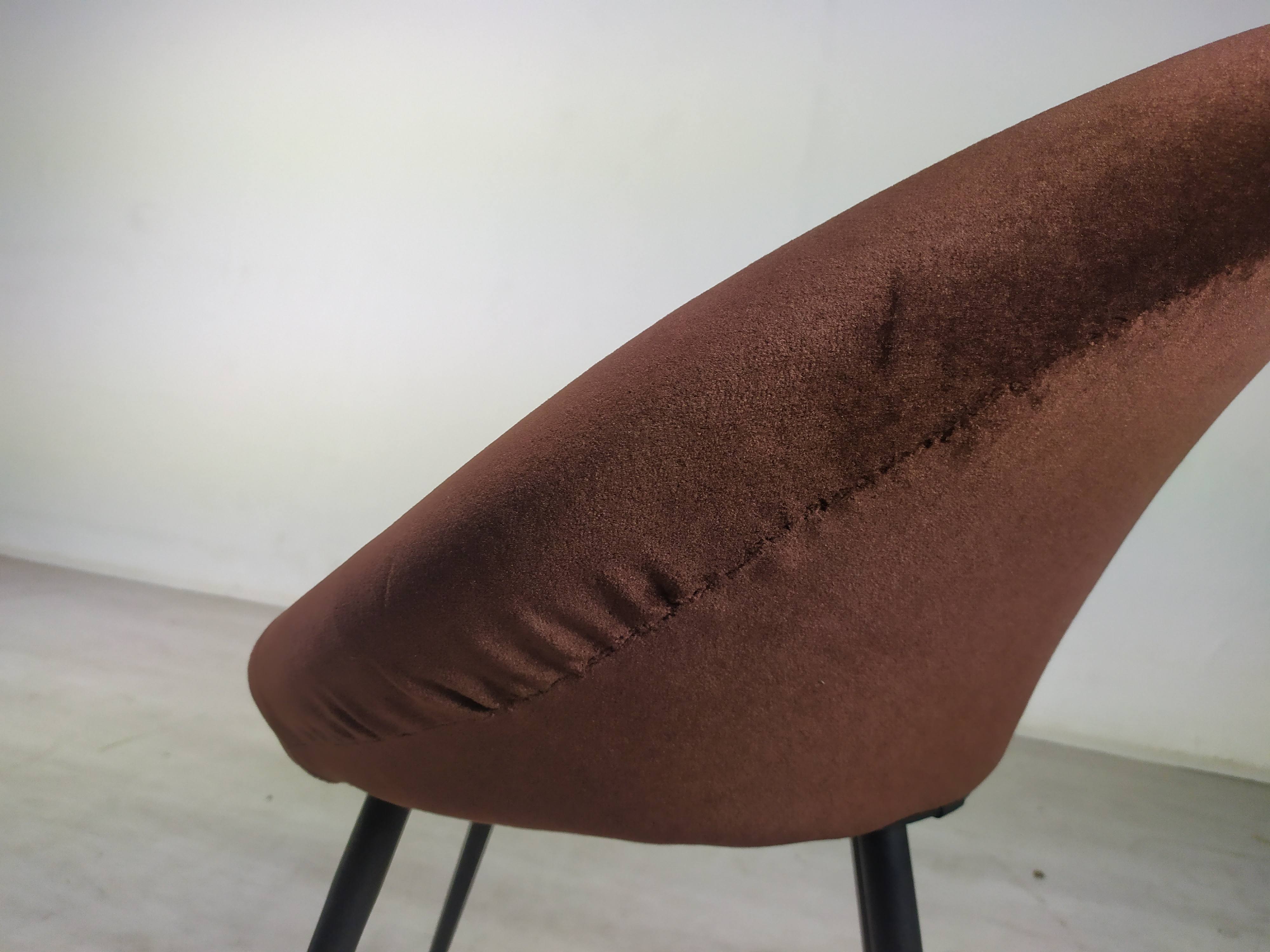 Vintage armchair velvet brown