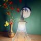 Vintage tulip angled wall light in holophane glass
