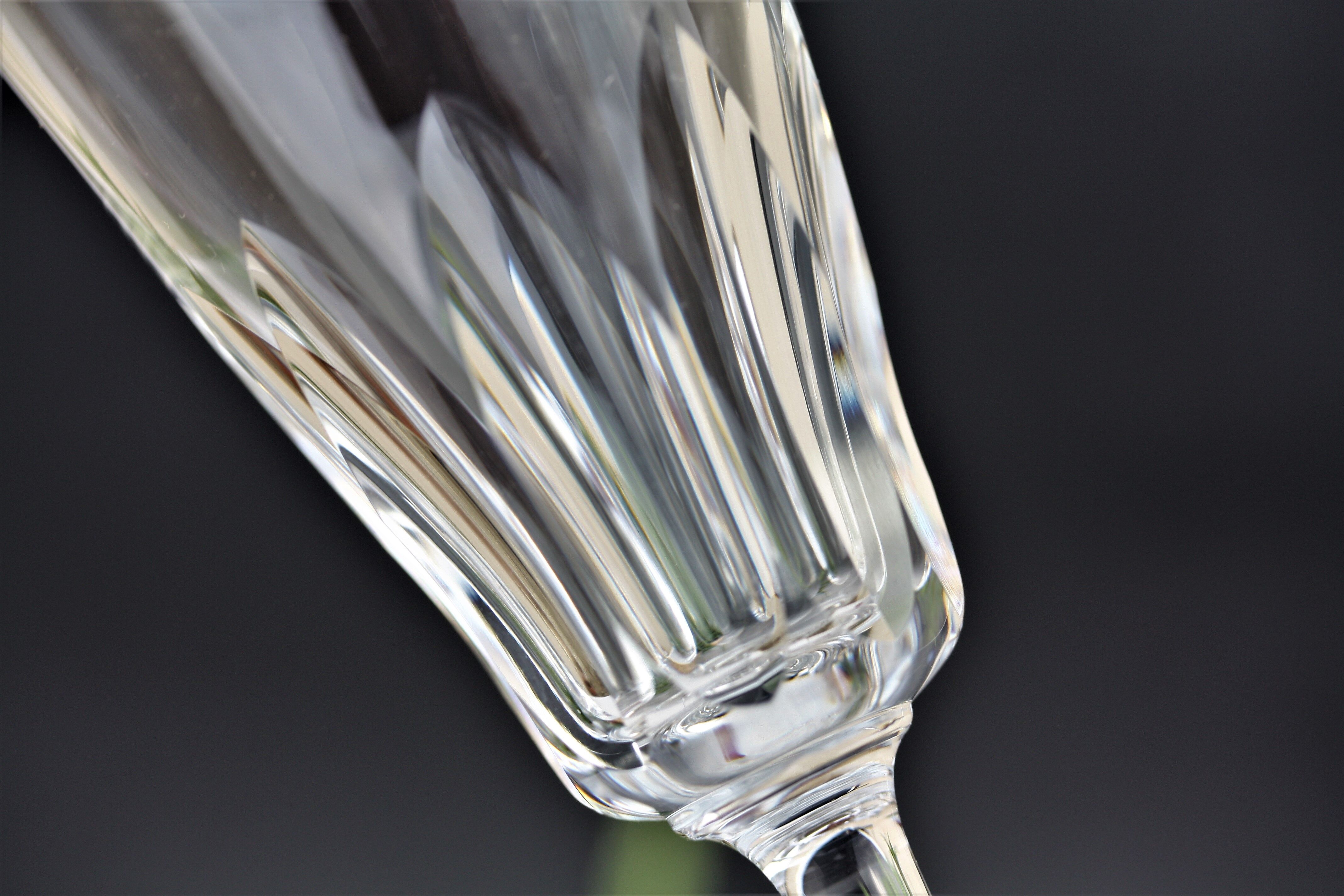 Set of 6 crystal champagne flutes Baccarat Côte d'Azur