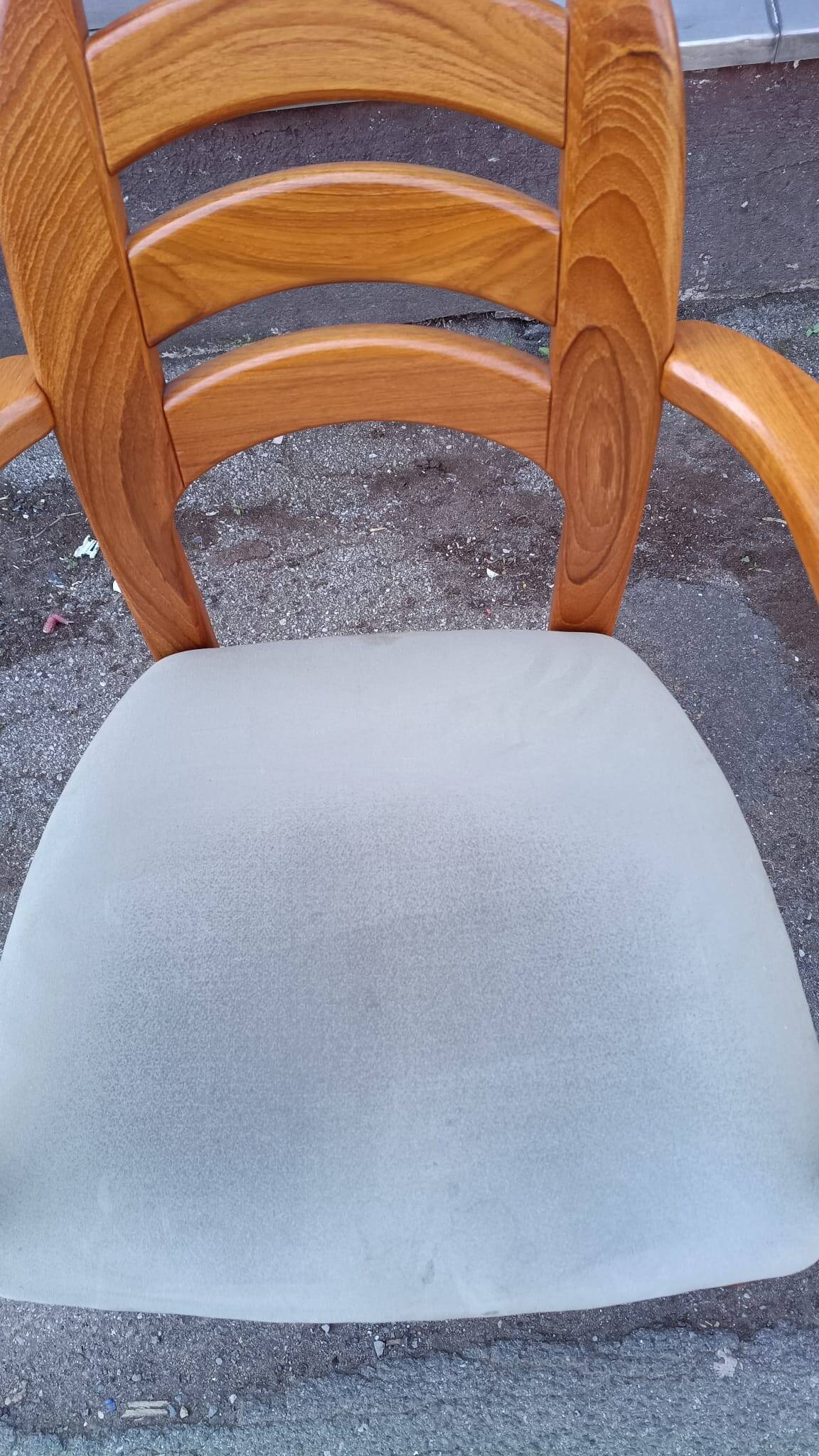 Scandinavian armchair in solid wood with armrests – 1990s