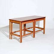 Ensemble vintage de trois tables gigognes par Bra Bohag, Bjärnum, teck, années 1960