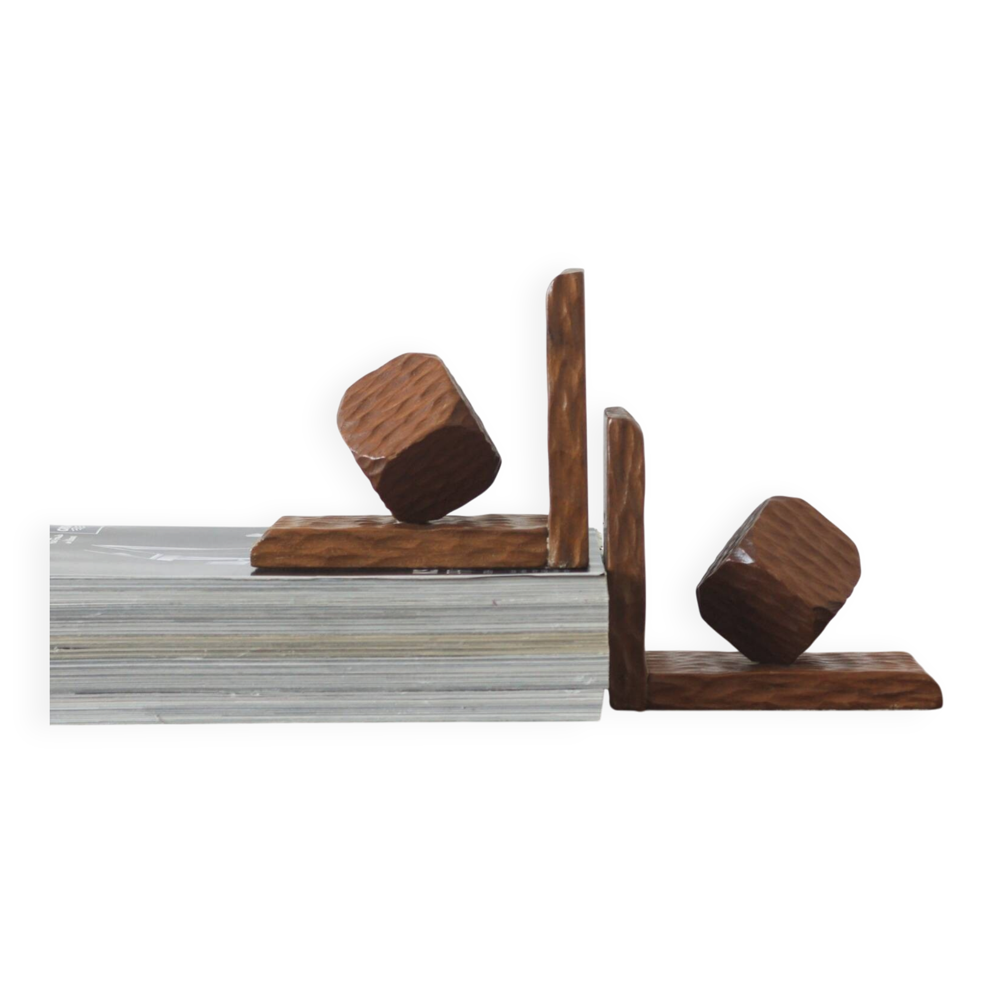 Mid-Century Modern Wooden Bookends, 1950s, Set of 2