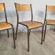 Série 4 chaises d'écoles Mullca
