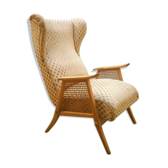 Fauteuil wing chair a oreilles et a systeme relaxation années 50/60