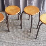 Series of 4 stackable vintage stools