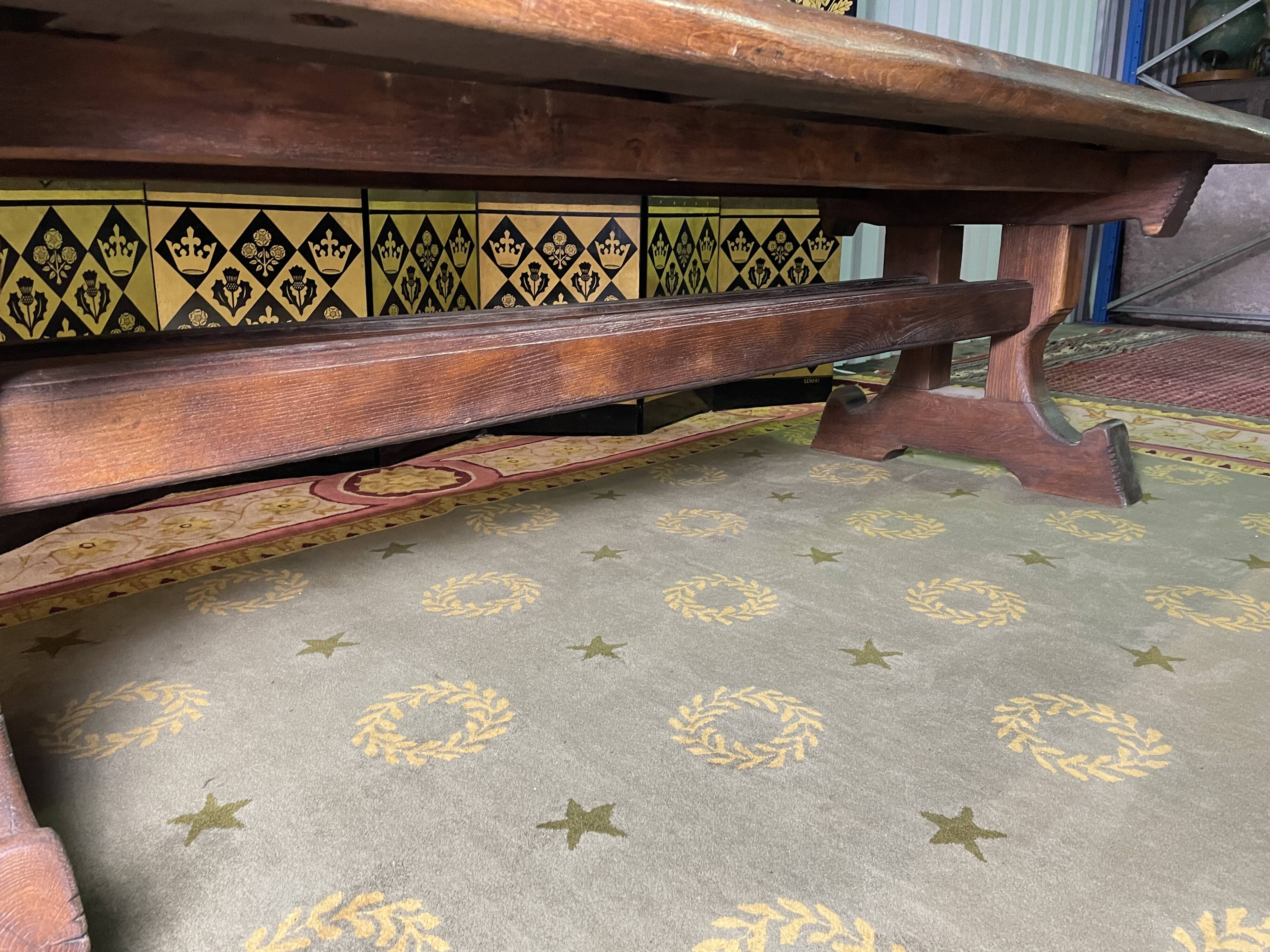 Solid oak monastery farm table