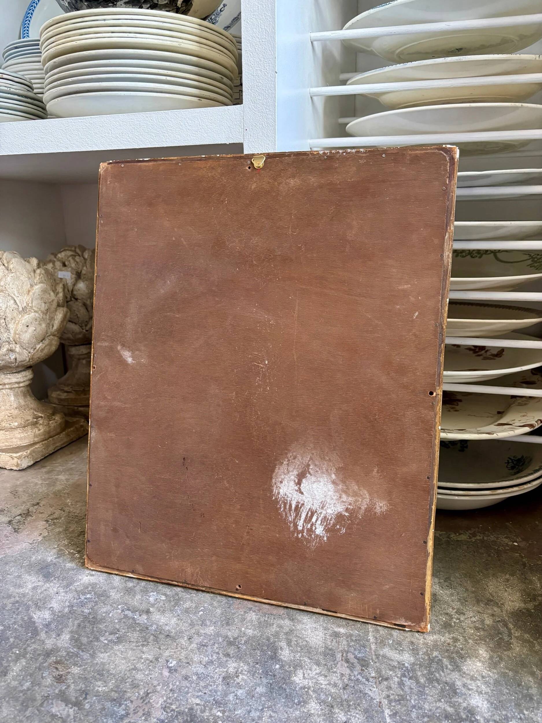 Wooden mirror with gilded stucco and beaded frieze, 45 x 37 cm