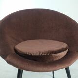 Vintage armchair velvet brown