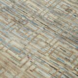 Handwoven Tribal One of a Kind 160 cm x 218 cm Blue Wool Carpet