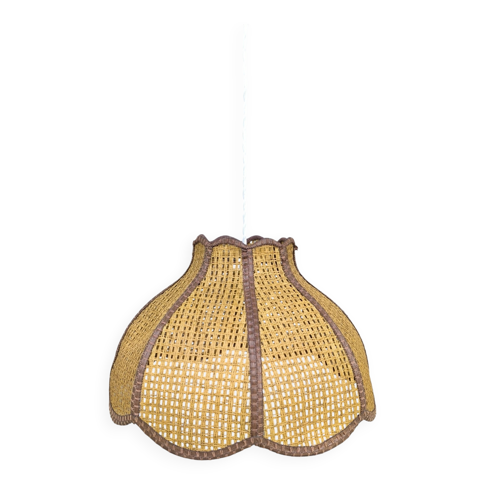 1950s rattan pendant light