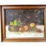 Nature morte aux fruits signée datée et encadrée 54cmX42cm