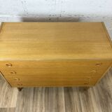 Vintage Scandinavian chest of drawers with 4 drawers in oak, 1960s