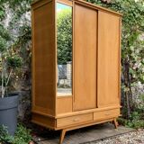 Vintage wardrobe with compass feet 1960