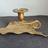 Antique bronze ivy leaf candle holder