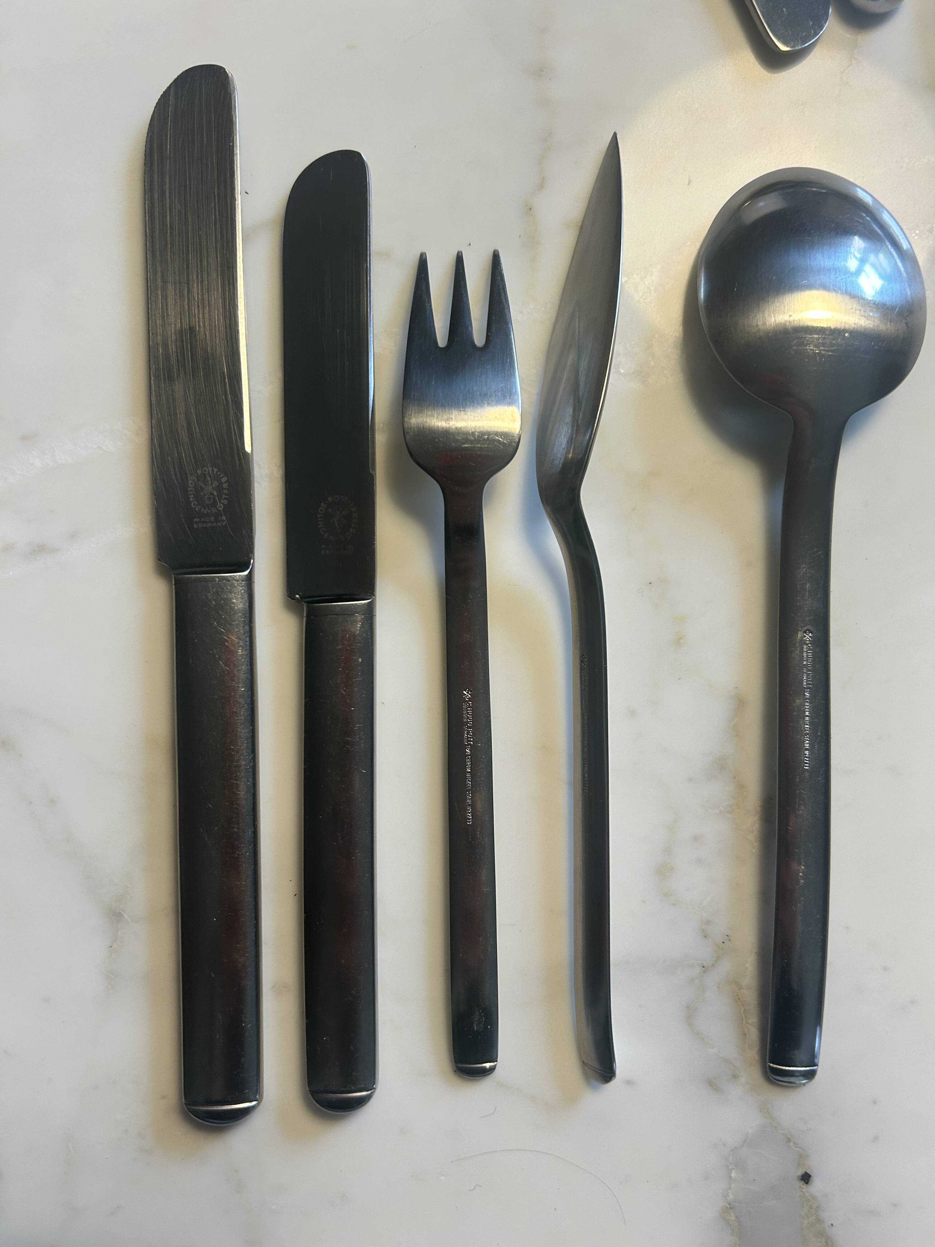 Carlo Hugo POTT cutlery set in SOLINGEN chrome steel 47 pieces 19