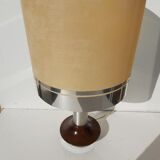 Wood and chrome metal design lamp 70s