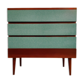 Commode Tchèque bois et formica vert d'eau